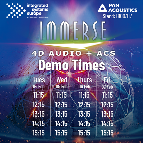 Demo times ISE 2025 Pan 4D Audio Theatre